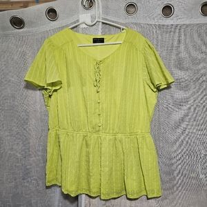 Lane Bryant womens size 18 neon yellow blouse
